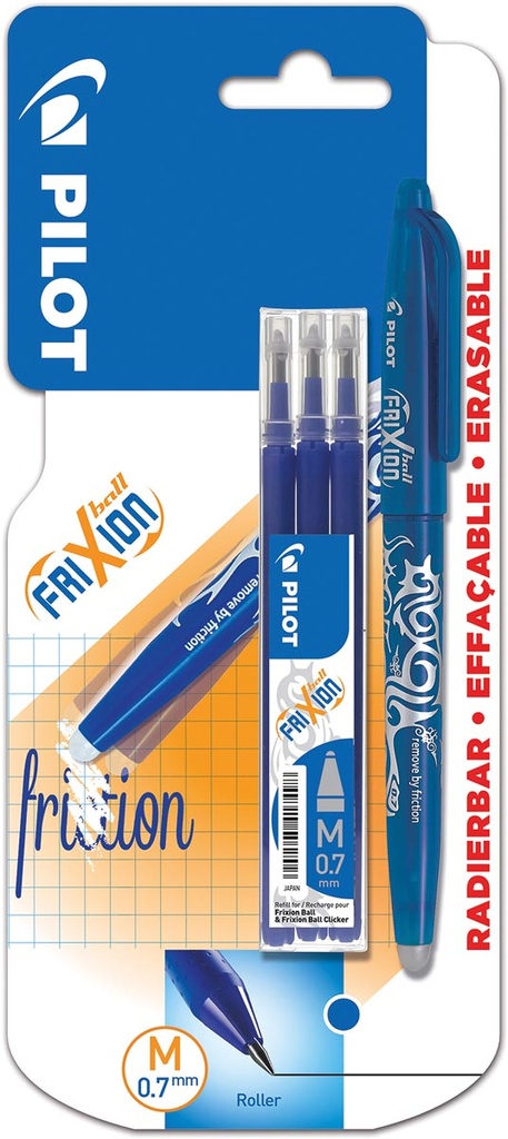 Inktroller met 3 vullingen Pilot 0,7 mm blauw