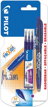 Inktroller met 3 vullingen Pilot 0,7mm paars