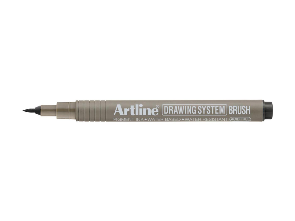 Fineliner brush pen drawing system zwart