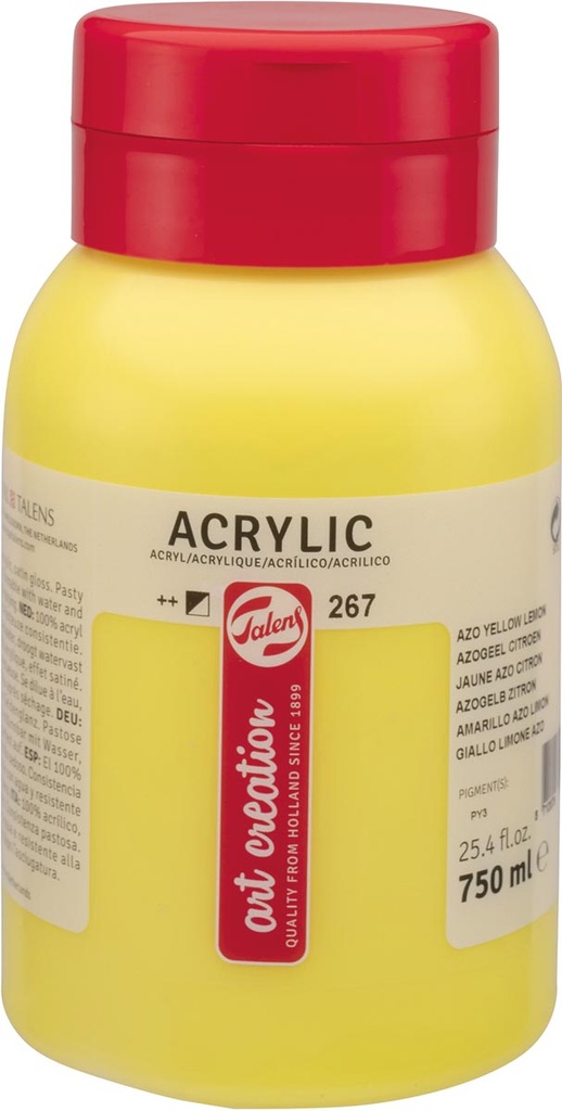 Acrylverf flacon Tales Art 750 ml azogeel citroen