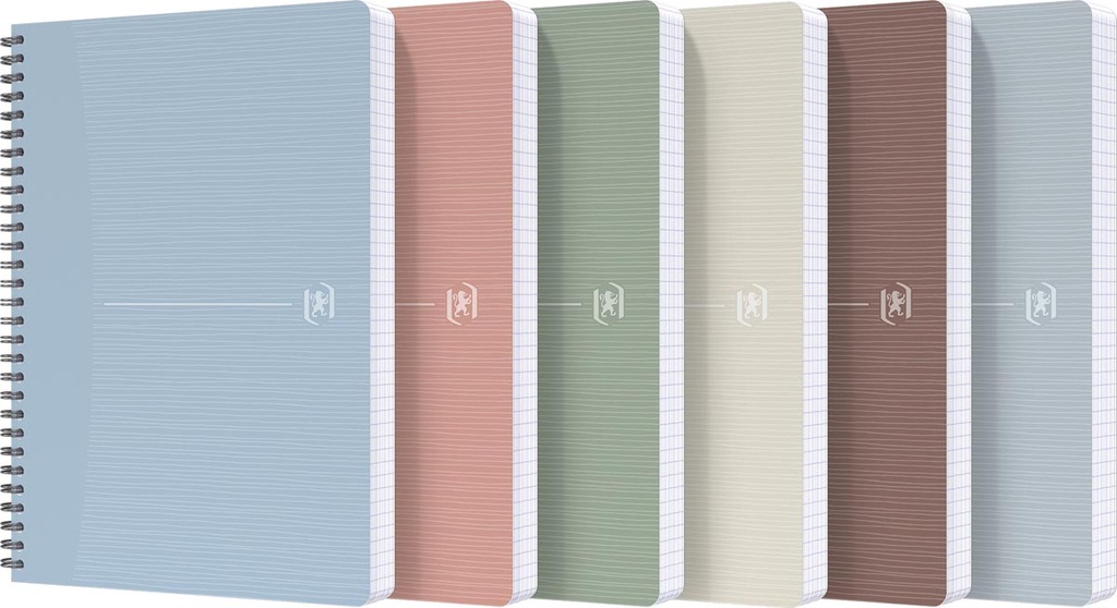 Spiraalschrift Oxford rec'up Karton A5 geruit 5mm 180 blz assorti