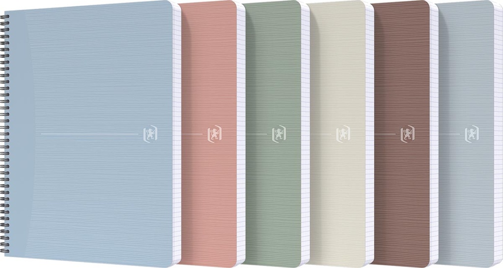 Spiraalschrift Oxford rec'up Karton A4 geruit 5mm 180 blz assorti