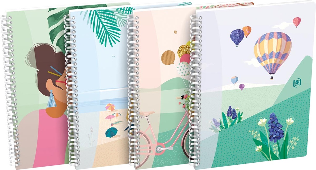 Spiraalschrift Oxford horizons Karton B5 geruit 5mm 120 blz assorti
