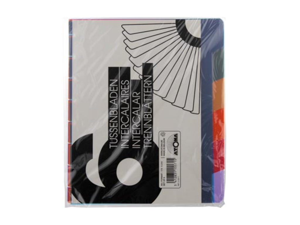 Tabbladen Atoma PP A5 6 tabs assorti
