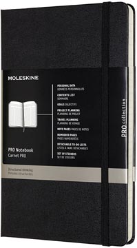 Notitieboek Moleskine professional harde kaft A4 gelijnd 189 blz zwart