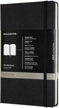 Notitieboek Moleskine professional harde kaft 13x21cm gelijnd 240 blz zwart