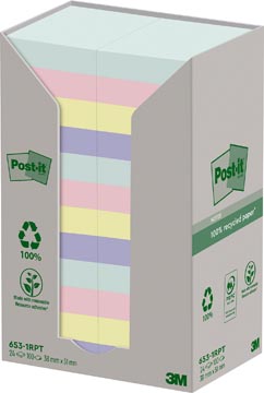 Memoblok Post-it recycled nature 38 x 51 mm assorti (24)