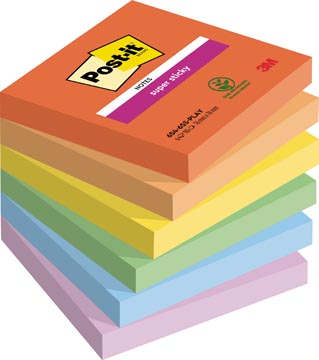 Sticky notes Post-it playful 76 x 76 mm 90 vellen assorti (6)