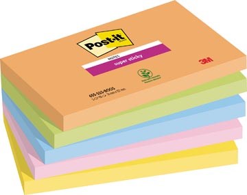 Memoblok Post-It Super Sticky Notes Boost 76x127mm 90vel assorti (5)