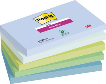 Memoblok Post-It Super Sticky Notes Oasis 76x127mm 90vel assorti (5)
