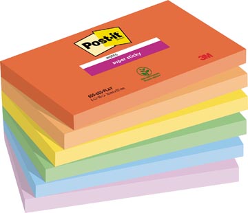 Memoblok Post-It Super Sticky Notes Playful 76x127mm 90vel assorti (6)