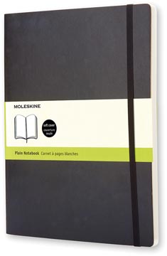 Notitieboek Moleskine soepele kaft 19 x 25 cm effen 192 blz zwart