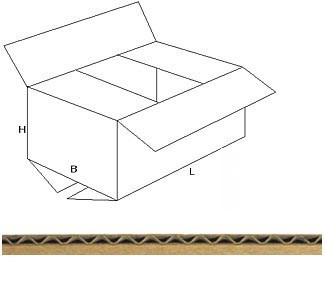 Verzenddoos enkele golf 305x220x250mm bruin