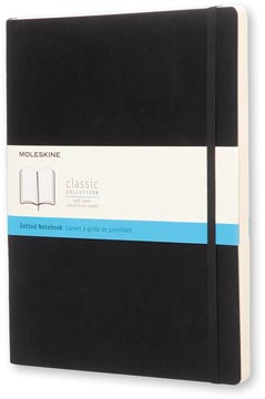 Notitieboek Moleskine soepele kaft 19 x 25 cm puntraster 192 blz zwart