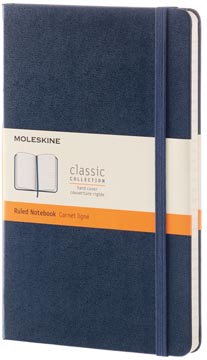 Notitieboek Moleskine harde kaft 13 x 21 cm gelijnd 240 blz saffier