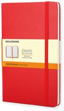 Notitieboek Moleskine harde kaft 13 x 21 cm gelijnd 240 blz rood