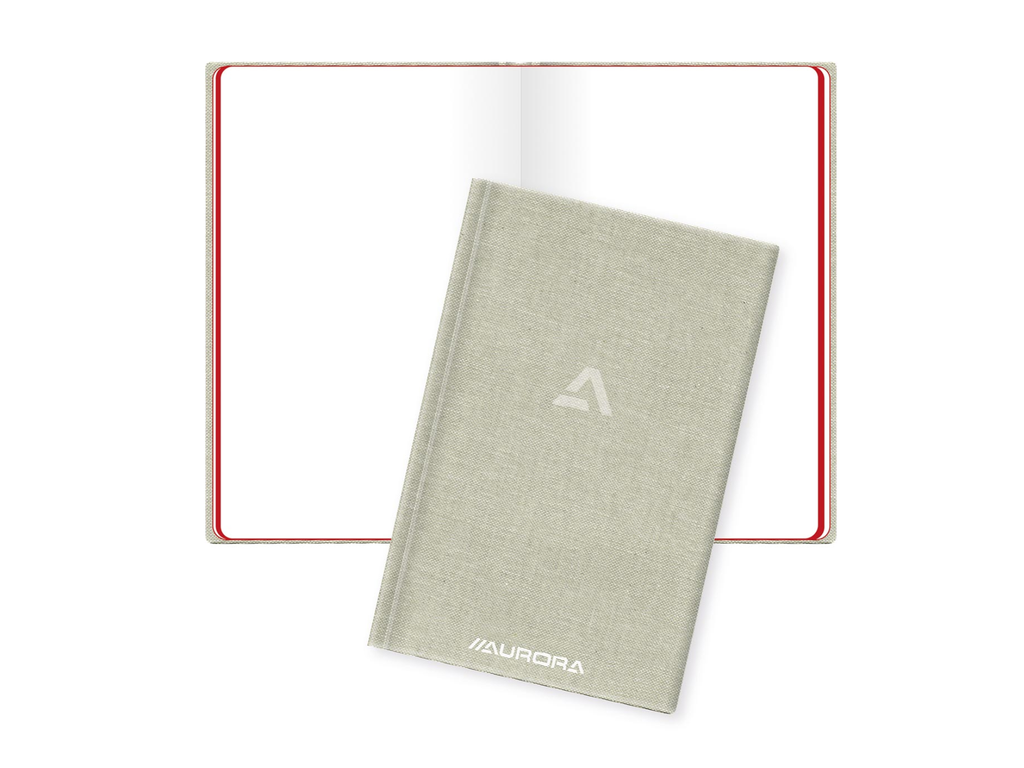 Copybook Aurora linnen kaft 10,5x16,5cm blanco 192 blz grijs