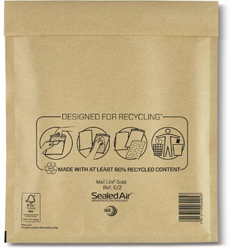 Luchtkussenomslagen Mail Lite E/2 220x260mm m/s goud (100)