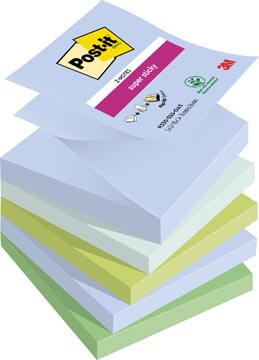 Z-notes Post-it super sticky oasis 76 x 76 mm 90 vellen assorti (5)