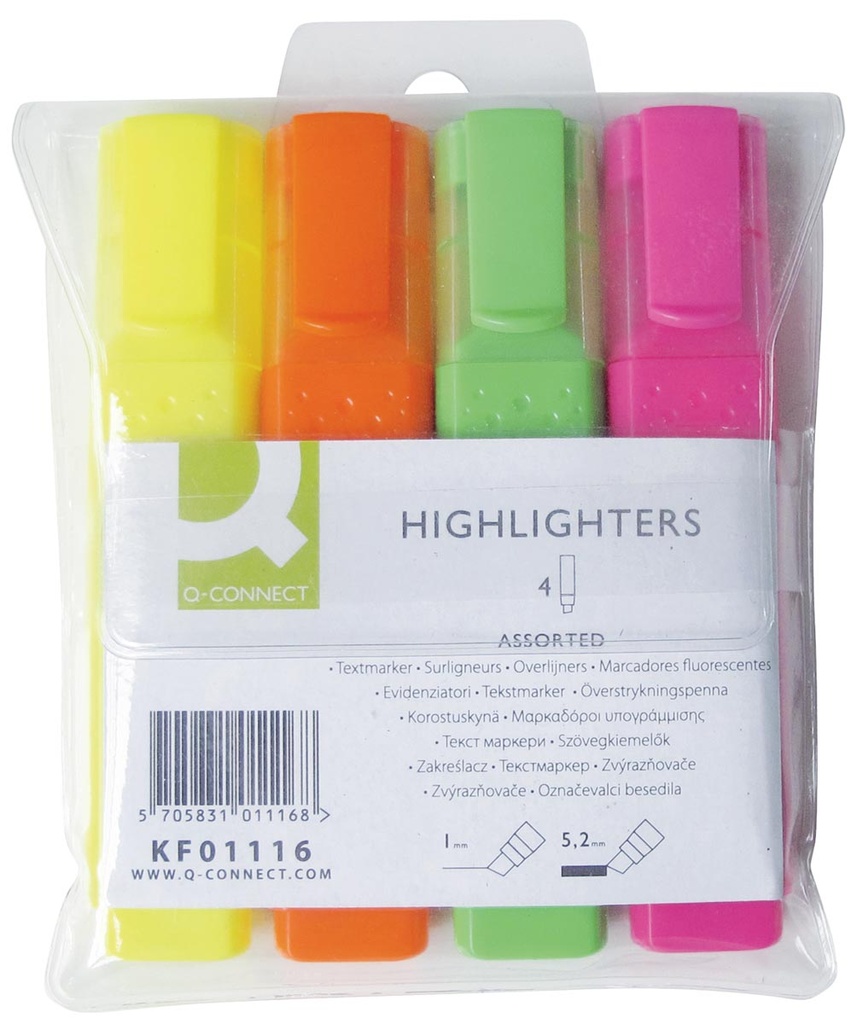 Markeerstift Q-Connect assorti (4)(500836)