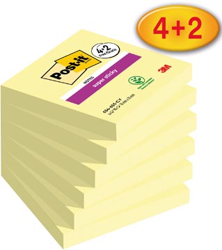 Memoblok Post-it Super Sticky Canary Yellow 76 x 76 mm 90 vel geel (6)