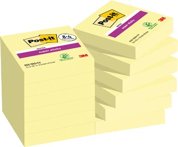 Memoblok Post-it Super Sticky Notes Canary Yellow 47,6 x 47,6 mm 90 vel geel (12)