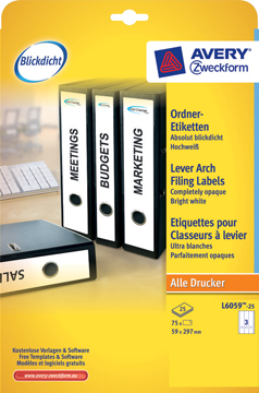 Ordnerrugetiket Avery 3 etik/bl ft. 297x59mm (30)