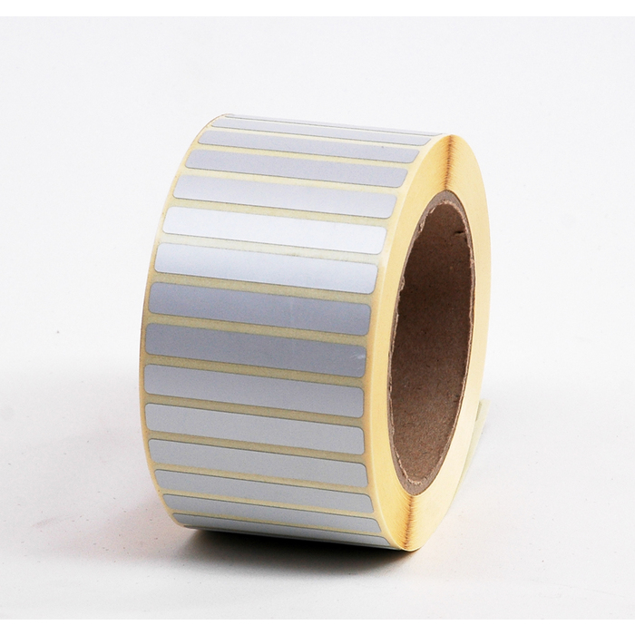 Etiketten polyester 3M op rol 60x8mm kern 76mm permanent mat zilver (3000)