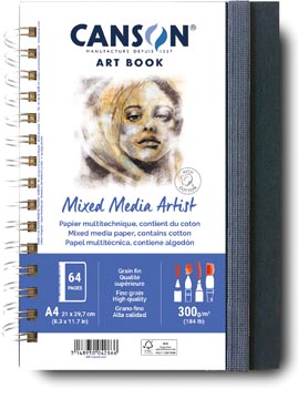 Tekenboek Canson Mixed Media Artist A4 28vel 300 g/m²