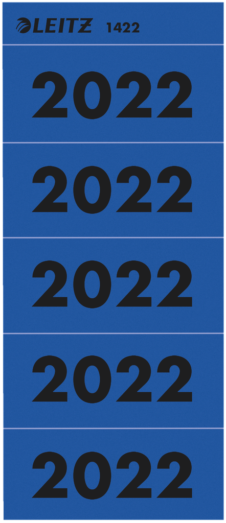 Leitz rugetiket  2022 blauw zelfklevend (100)