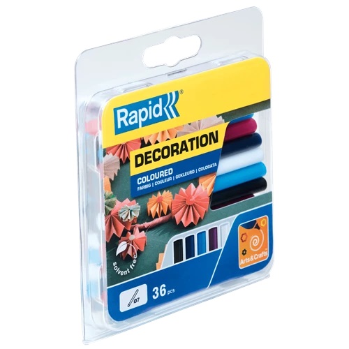 Lijmpatroon Rapid 7mm zwart wit violet cyaan magenta