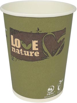 Drinkbeker uit karton Love Nature 200 ml (50)