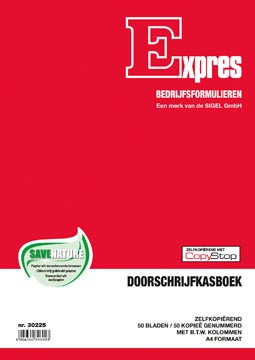 Kasboek met Btw kolom Sigel Expres A4 Nederlandstalig Dupli 50x2vel