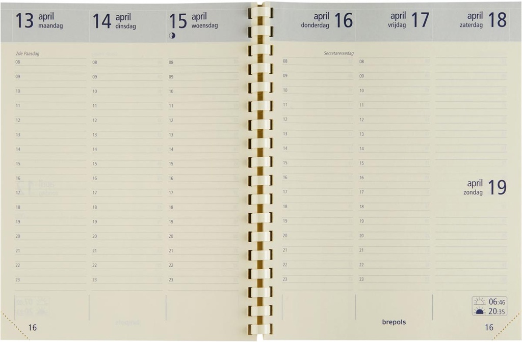 Vulling agenda Brepols 2026 Optivision Large Nederlandstalig 1 week/2 pagina's