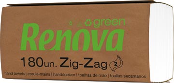 Papieren handdoeken Renovagreen z-vouw 2-laags 180 vellen (30)