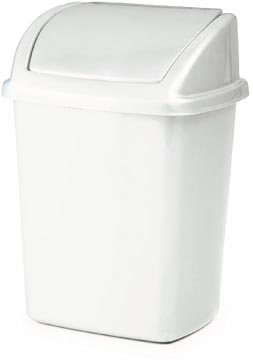 Vuilbak met swing deksel 4,45L wit