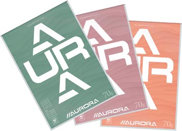 Schrijfblok Aurora A4 geruit 5x5 100vel 70gr kopgelijmd