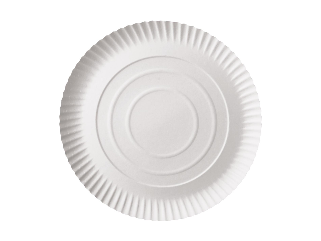 Bord karton rond Ø26cm wit (100)