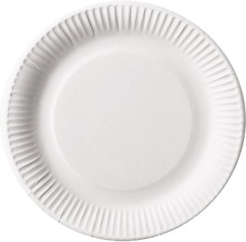 Bord karton rond Ø23cm wit (100)