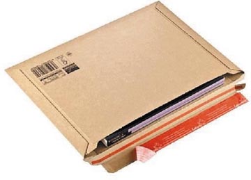 Verzendenvelop met plakstrip aan lange zijde 50x250x360mm Bruin