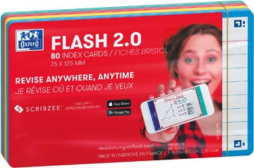 Flashcard Starterkit Oxford Flash 2.0 A7 gelijnd assorti (80)