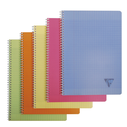 Spiraalschrift Clairefontaine Linicolor PP A4 180blz met kantlijn séyès assorti