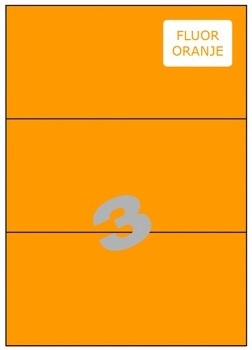 Etiketten 03 etik/blad 210x99mm 600bl/d fluo oranje