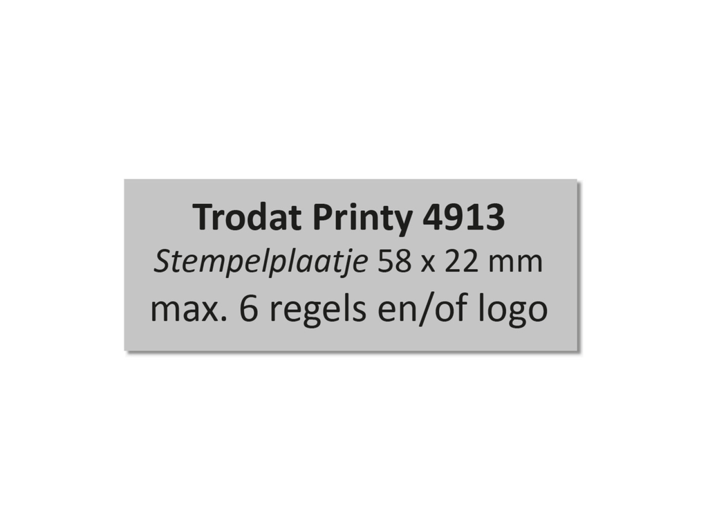 Tekstplaatje voor Trodat Printy 4913 met inktkussen