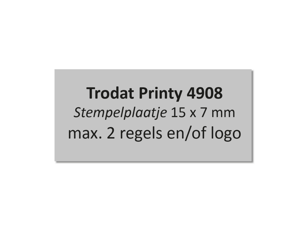 Tekstplaatje voor Trodat Printy 4908 met inktkussen