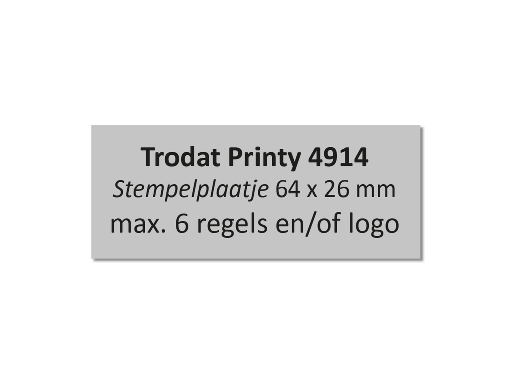 Tekstplaatje voor Trodat Printy 4914 met inktkussen
