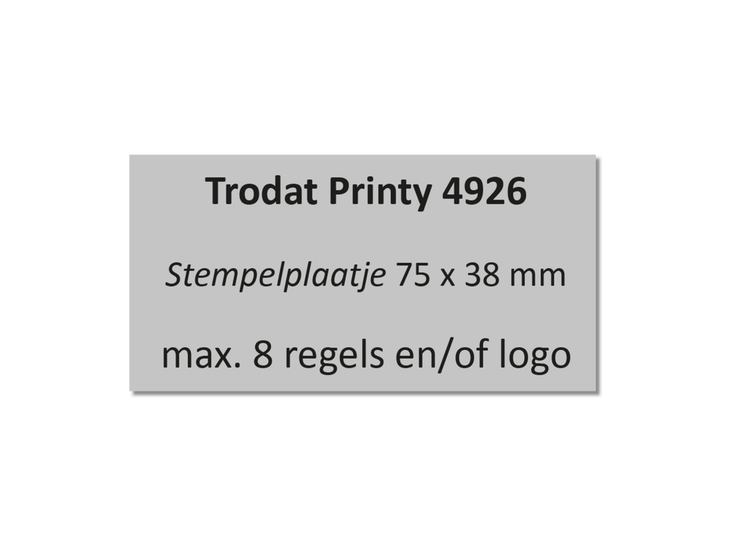 Tekstplaatje voor Trodat Printy 4926 met inktkussen