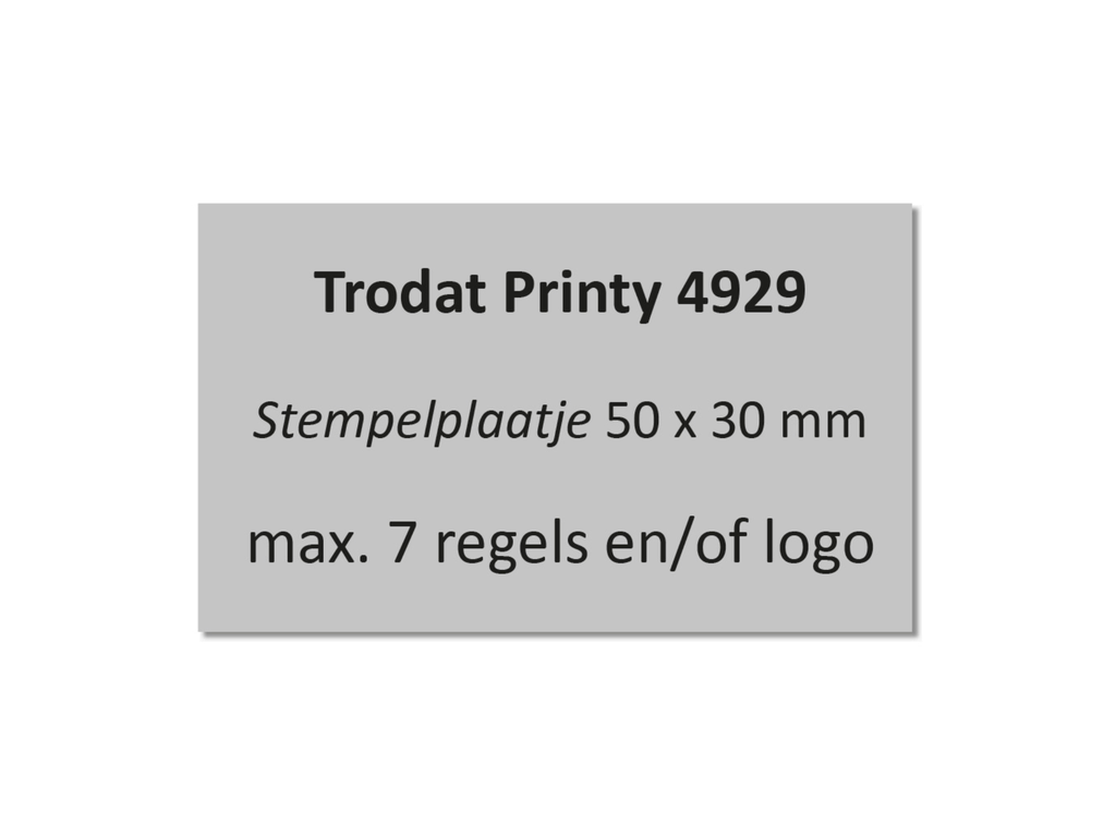 Tekstplaatje voor Trodat Printy 4929 met inktkussen