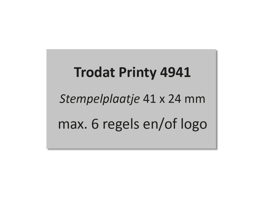 Tekstplaatje voor Trodat Printy 4941 met inktkussen