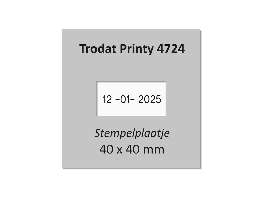 Tekstplaatje Trodat Printy 4724 met inktkussen